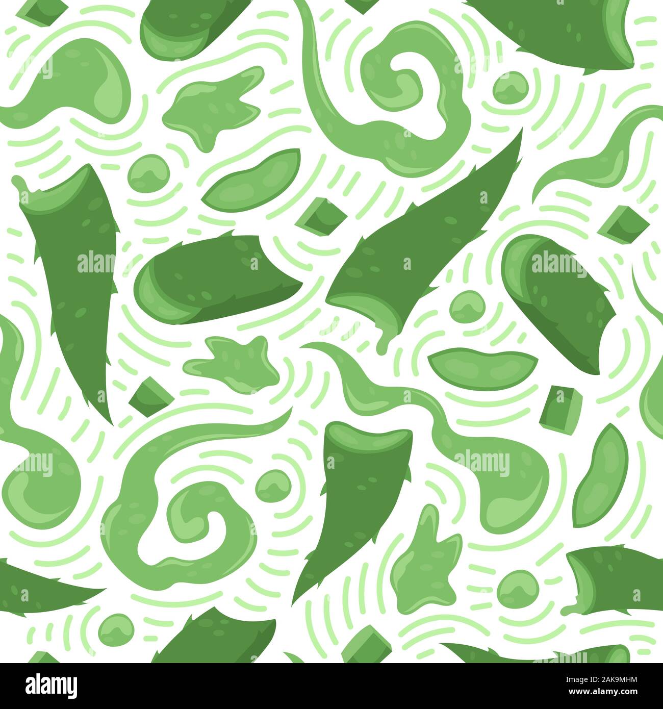 Creative vector seamless pattern with Aloe Vera. Home medicinal plants. Stock Vector