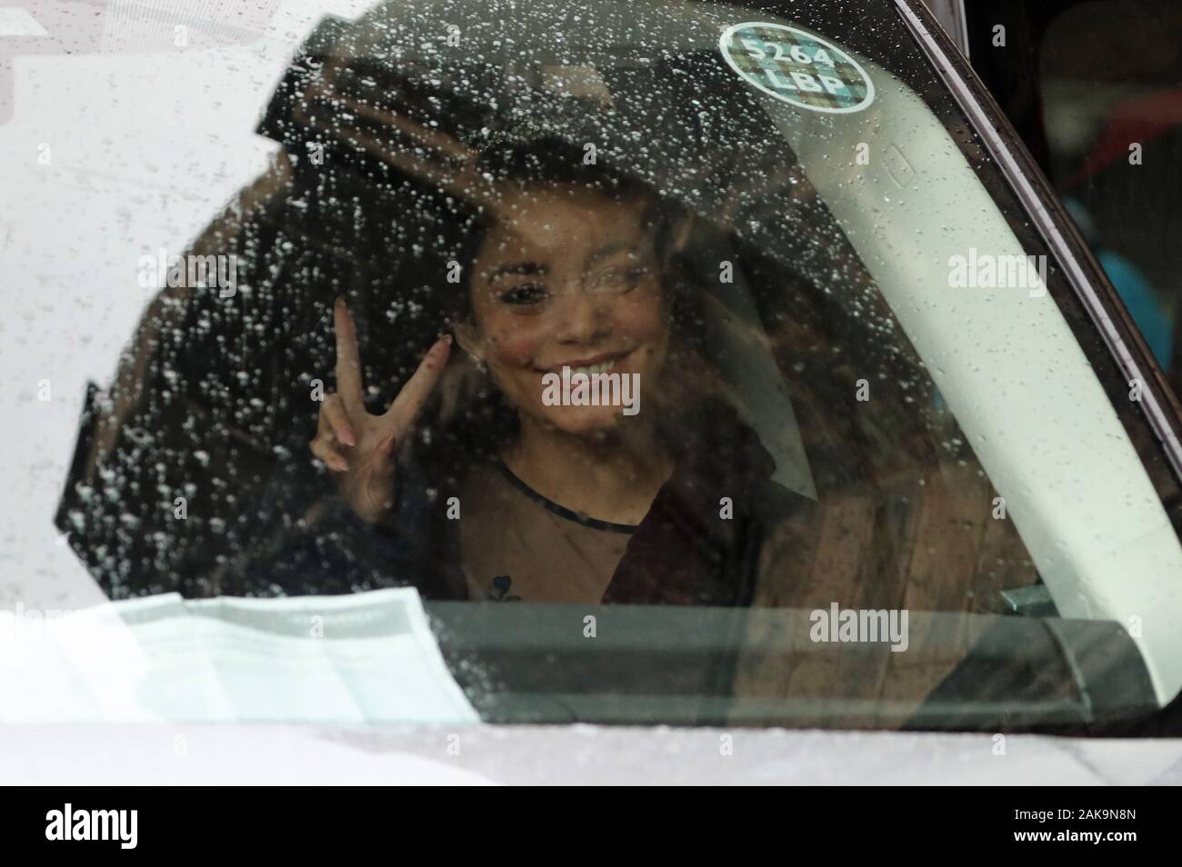 Vanessa Hudgens arrives at Glasgow Cathedral for the filiming of The