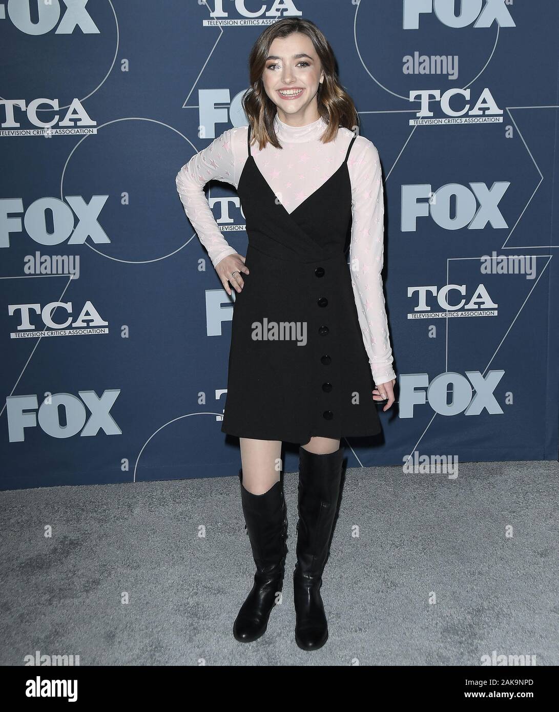 Los Angeles, USA. 07th Jan, 2020. Ashley Boettcher arrives at the FOX