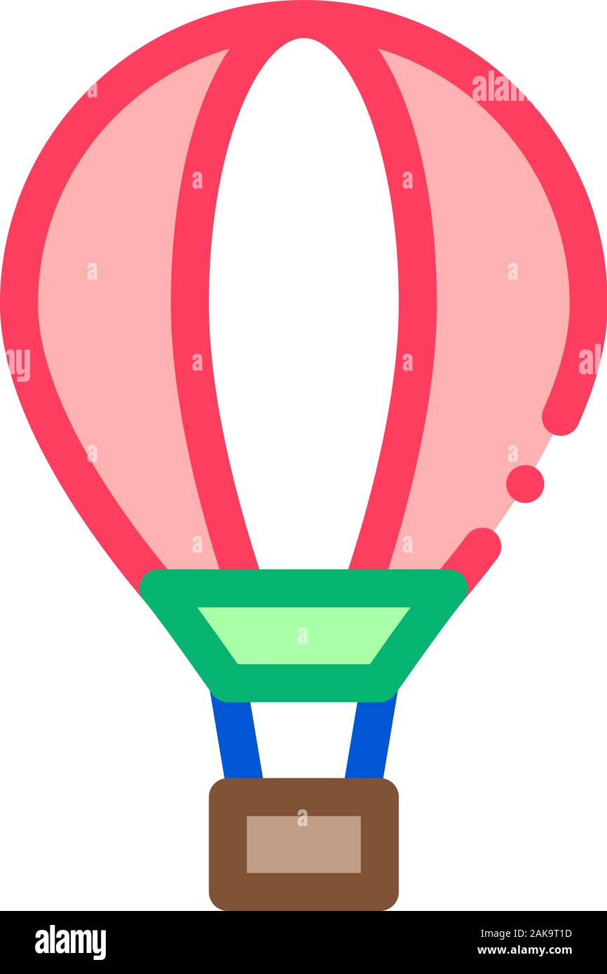 Trip Air Balloon Icon Vector Outline Illustration Stock Vector