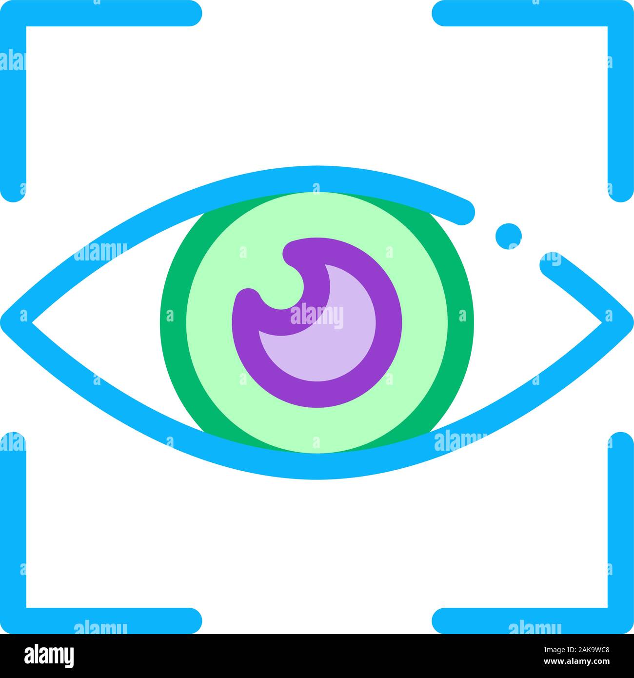Human Eye Scanning Icon Vector Outline Illustration Stock Vector Image ...