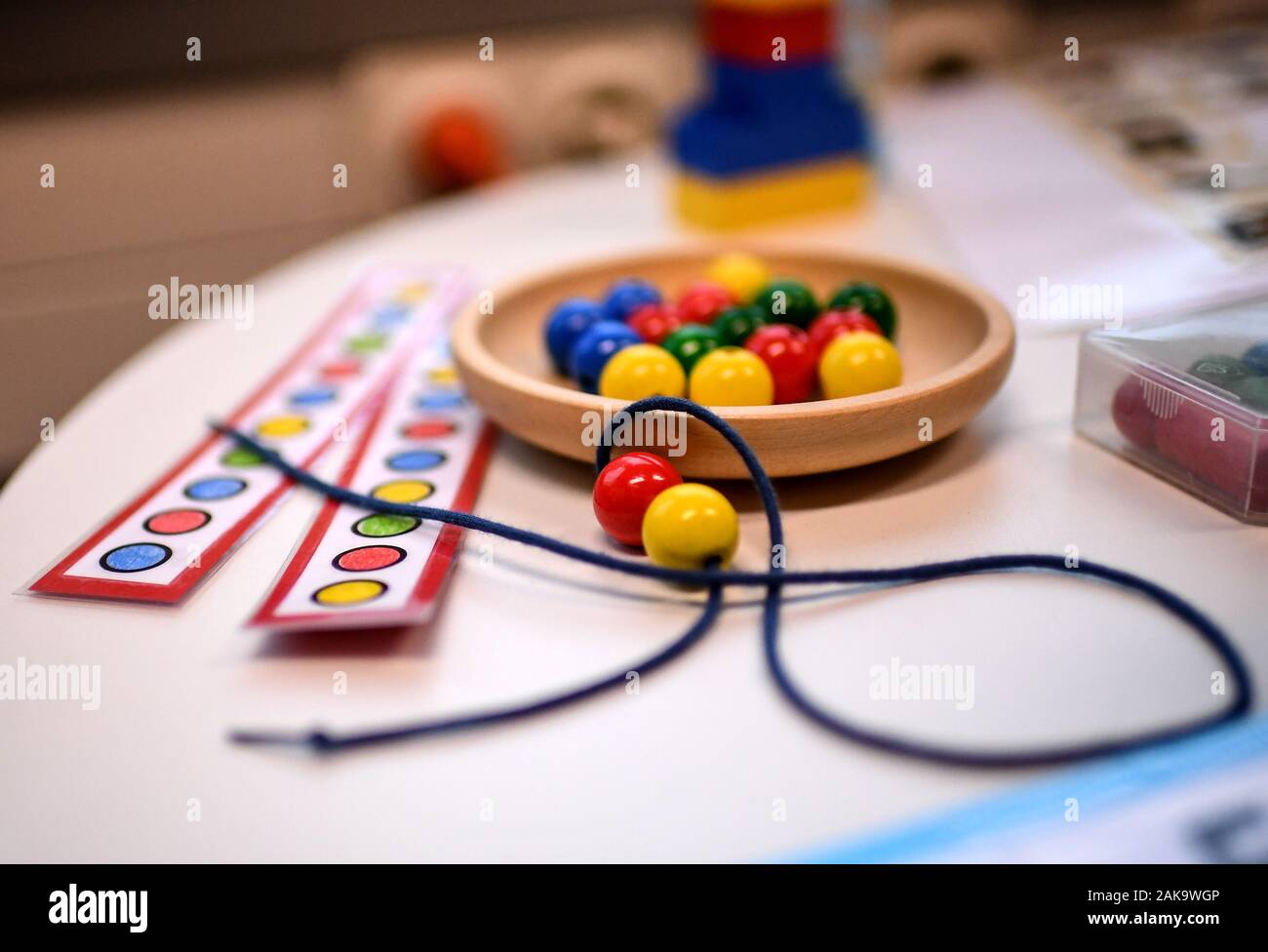 08 January 2020, Berlin: Pre-numerical teaching materials are on one ...