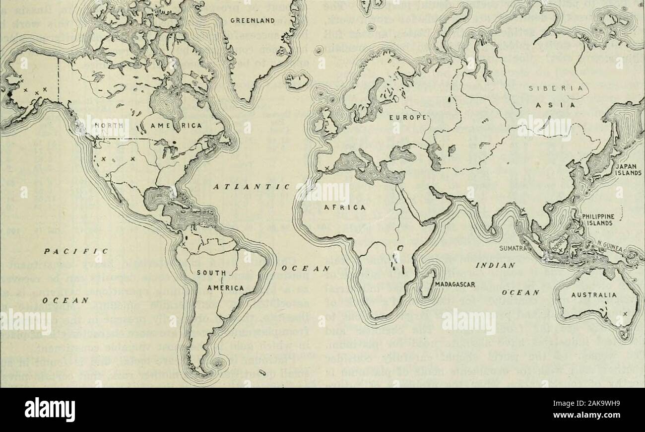 E/MJ : engineering and mining journal . 7, ^r^T^inp ^- ^. P A C / F I C L  FIG. 1. MAP OF THE WORLD, SHOWING SITUATION OF PL .il.XI.M DEPOSITS in