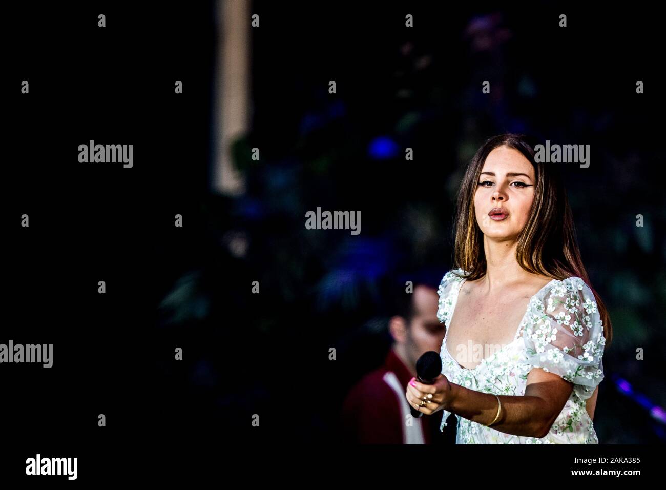 Odense, Denmark. 27th, June 2019. The American singer and songwriter Lana del Rey performs a live concert during the Danish music festival Tinderbox 2019 in Odense. (Photo credit: Gonzales Photo - Lasse Lagoni). Stock Photo