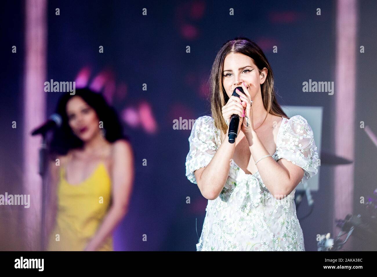 Odense, Denmark. 27th, June 2019. The American singer and songwriter Lana del Rey performs a live concert during the Danish music festival Tinderbox 2019 in Odense. (Photo credit: Gonzales Photo - Lasse Lagoni). Stock Photo