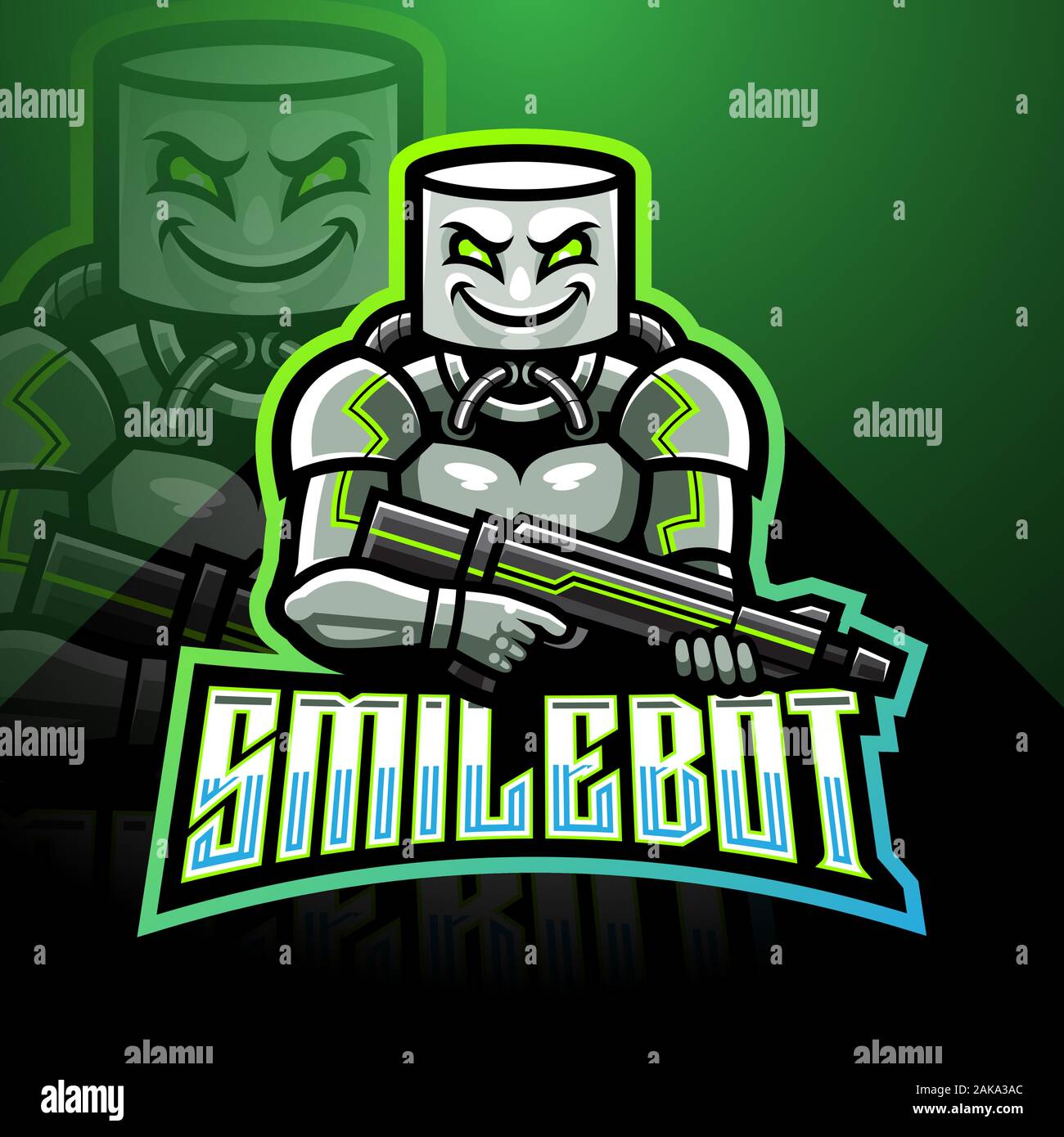 Smile robot esport mascot logo design Stock Vector Image & Art - Alamy