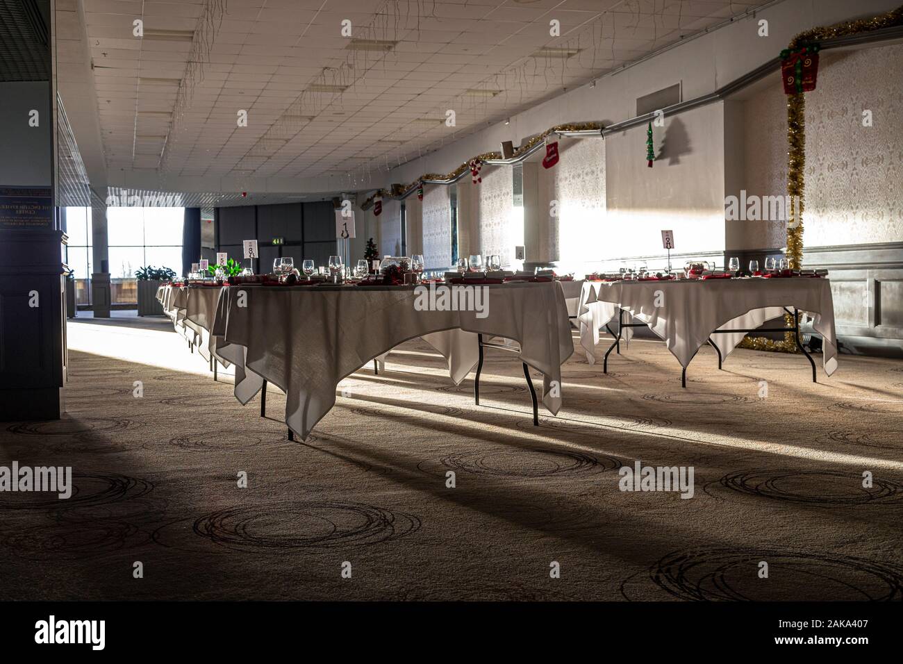 The spread of the coronavirus,empty restaurant,temporary restaurant closures , financial losses, catering,bar, cafeteria ,coffee shop, diner, dining r Stock Photo