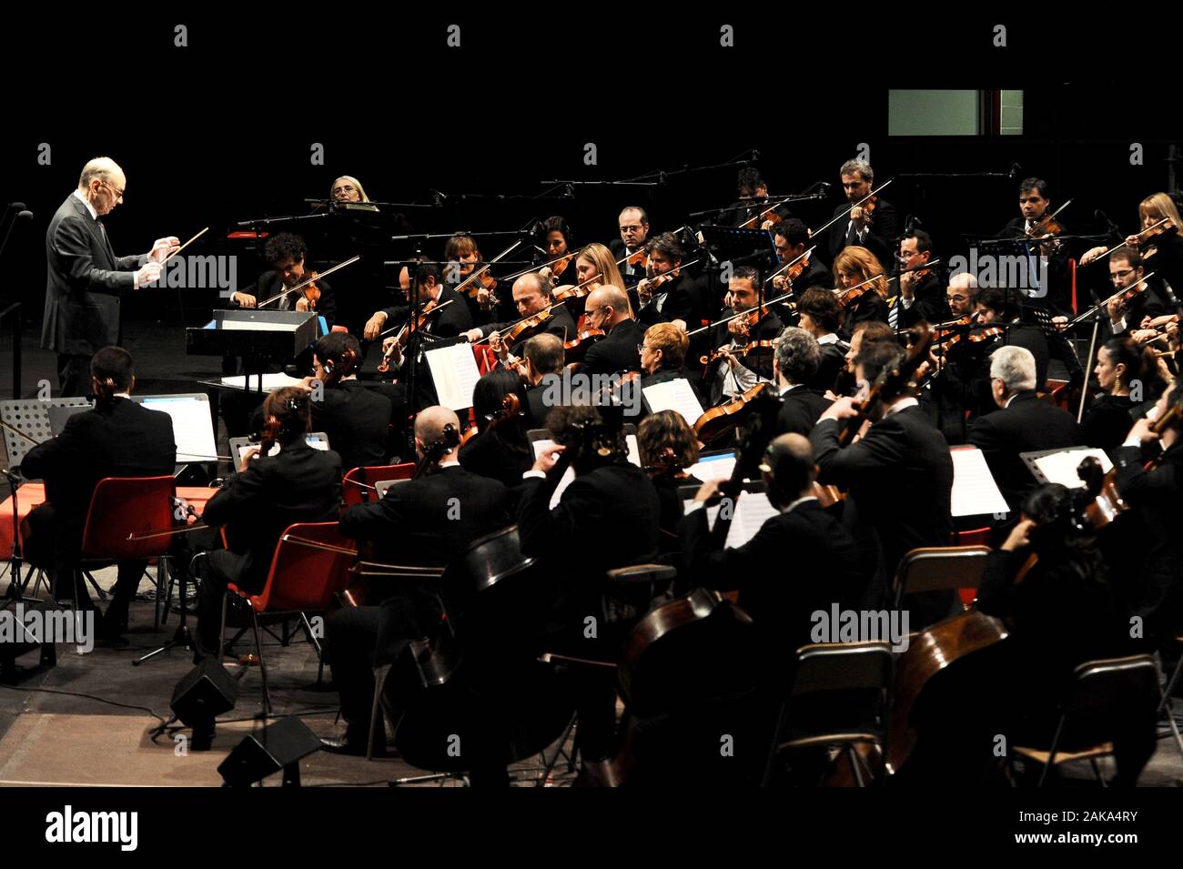 Milan Italy 19/11/2010 Live concert of Ennio Morricone at the Forum Assago Stock Photo