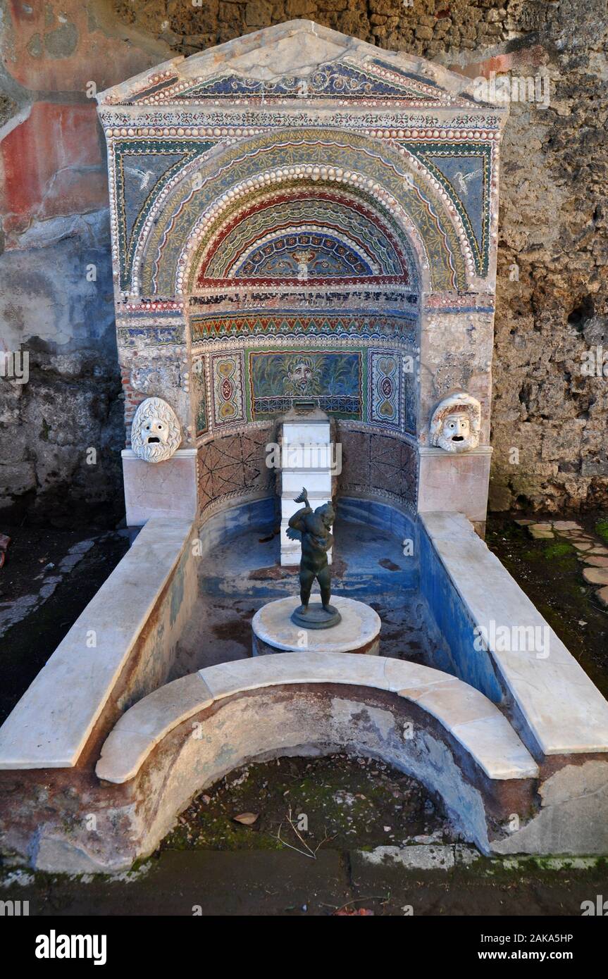 Brunnen in Pompeji Stock Photo