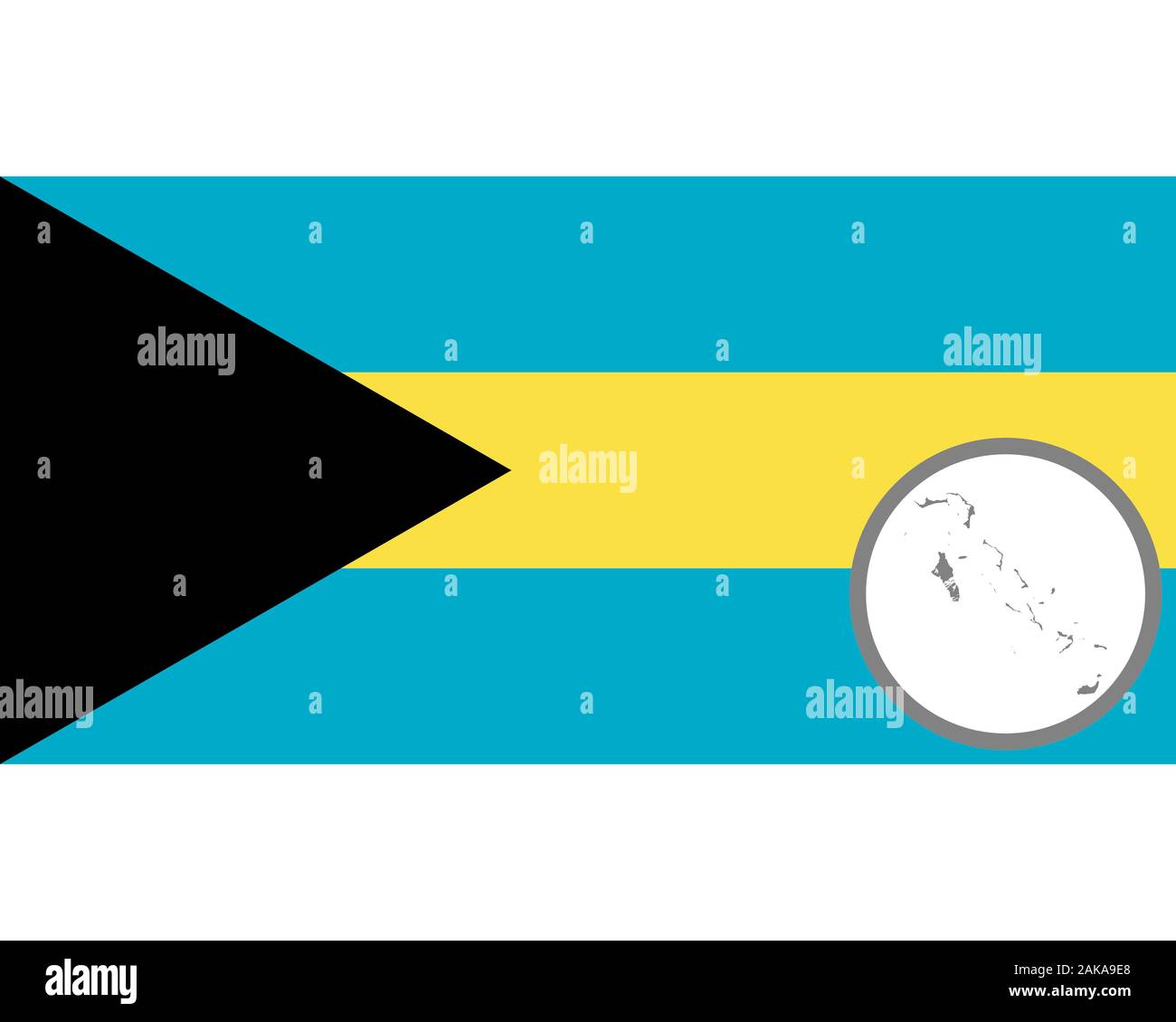 Flag and map of the Bahamas Stock Photo - Alamy