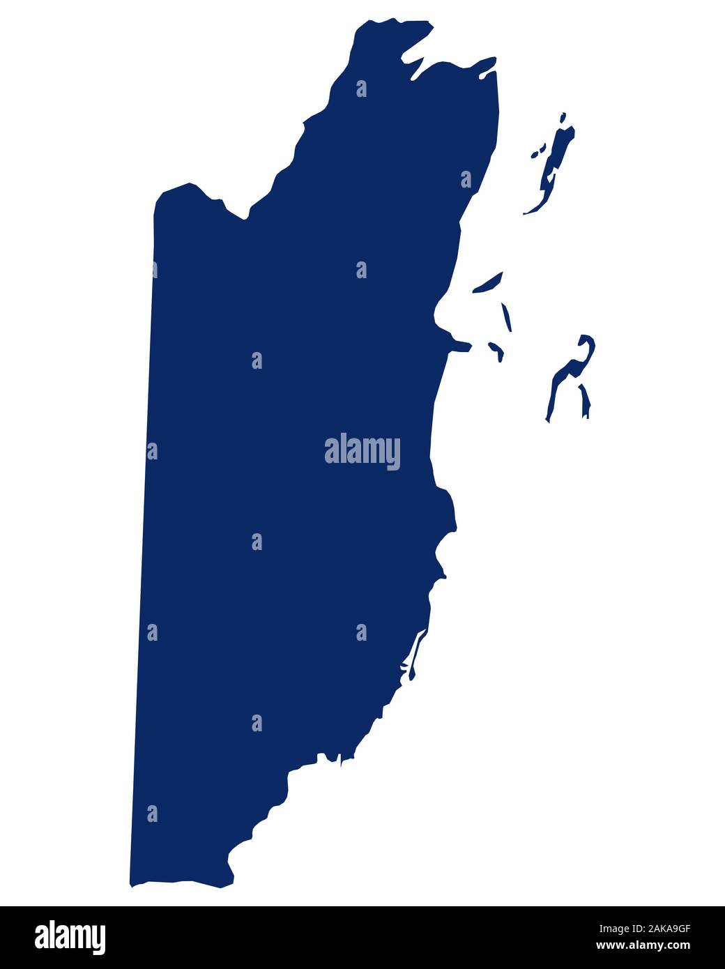 Map of Belize in blue colour Stock Photo - Alamy
