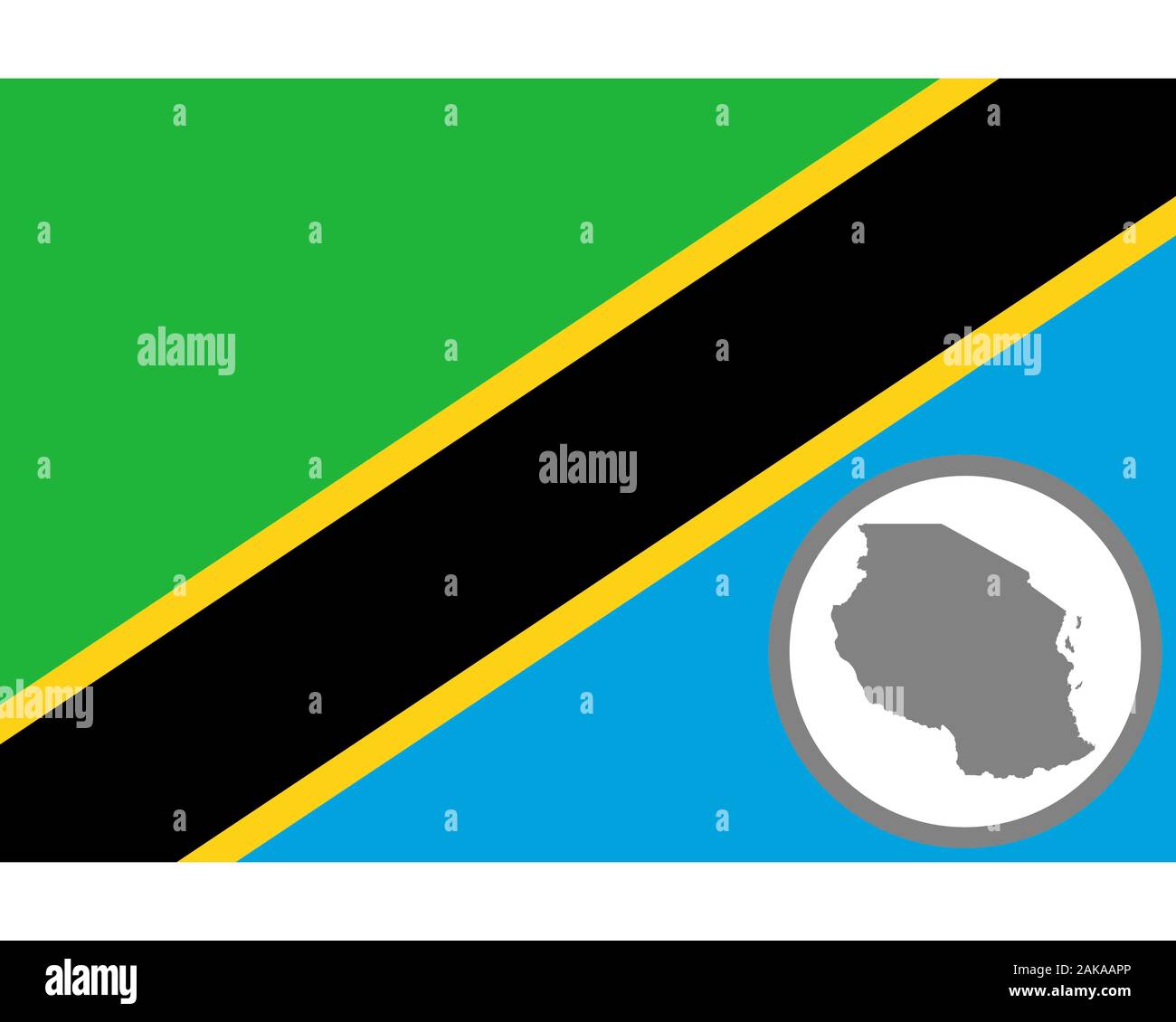 Flag and map of Tanzania Stock Photo - Alamy
