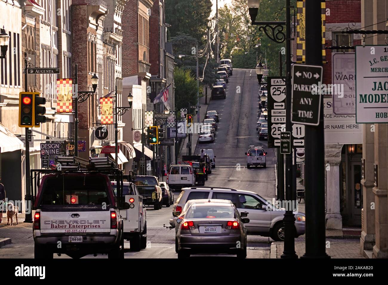 street scene downtown Staunton Virginia Stock Photo