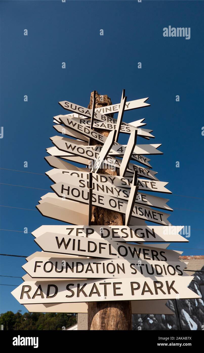 direction signs in Asheville North Carolina Stock Photo Alamy