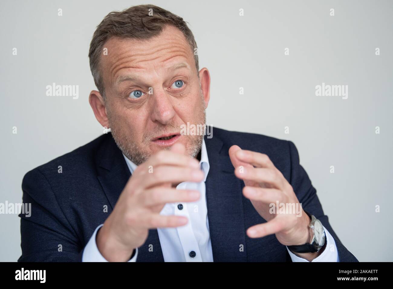 Stuttgart, Germany. 07th Jan, 2020. Roman Zitzelsberger, district manager of IG Metall Baden-Württemberg, will take part in a discussion with the German Press Agency (dpa). Credit: Tom Weller/dpa/Alamy Live News Stock Photo