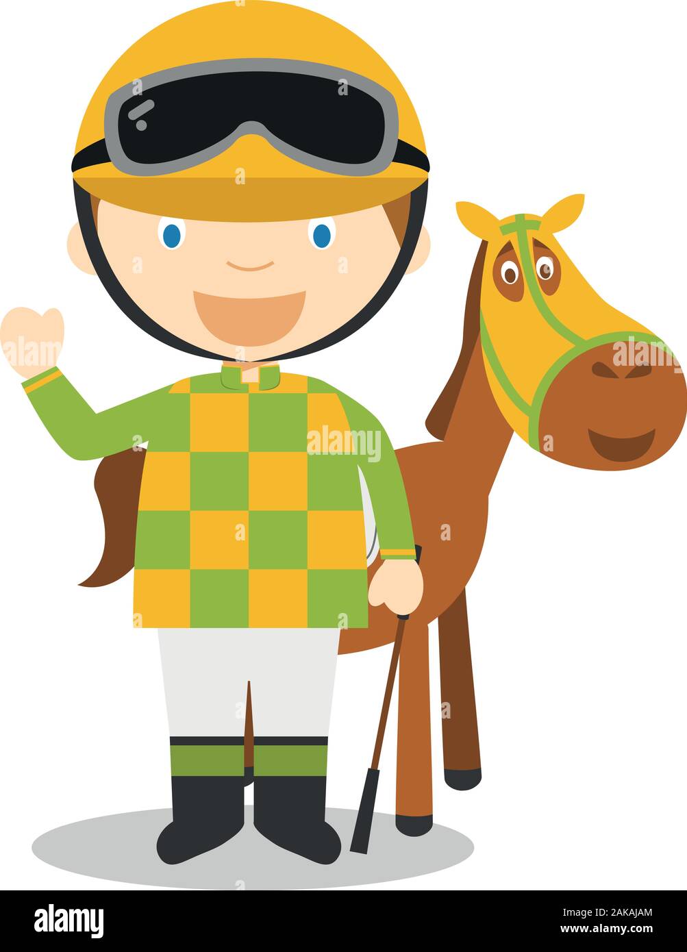Sports cartoon vector illustrations: Horse Racing Stock Vector