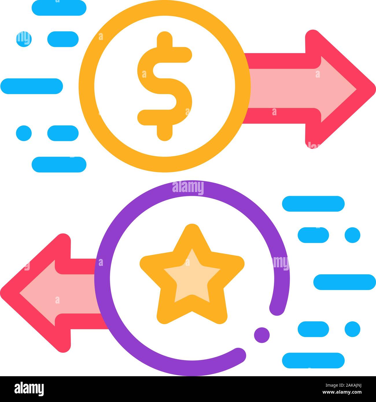 Exchange Bonuses for Money Icon Vector Outline Illustration Stock ...