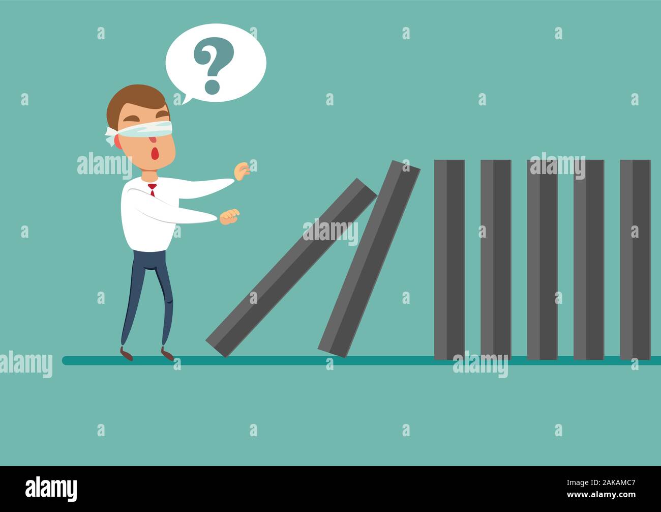 domino effect Business concept vector illustration Stock Vector Image