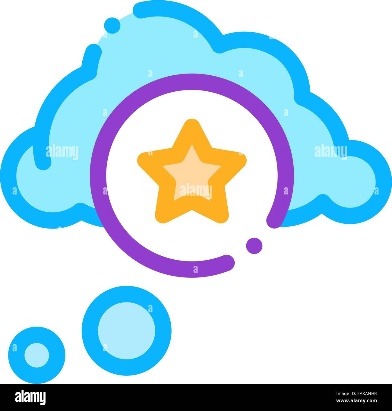 Star Bonus Cloud Icon Vector Outline Illustration Stock Vector Image ...