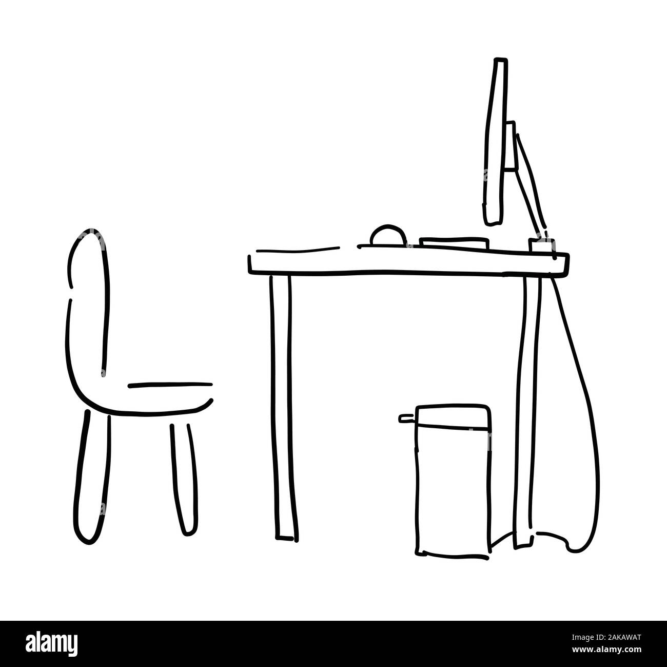 Simple Black White Computer Cartoon High Resolution Stock Photography