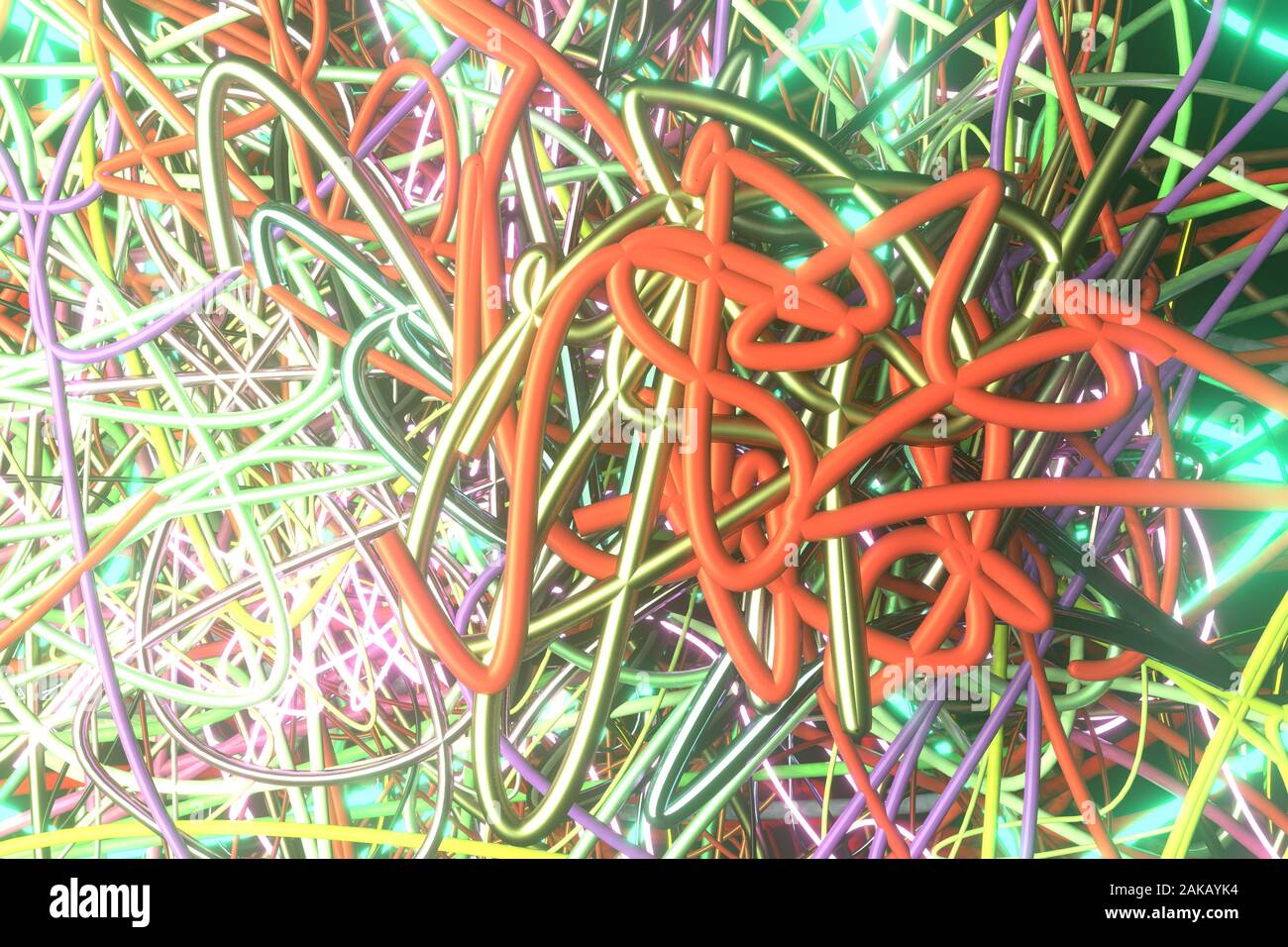 Messy Texture Renders Messy colorful string neon grow lights, for design texture or title ...