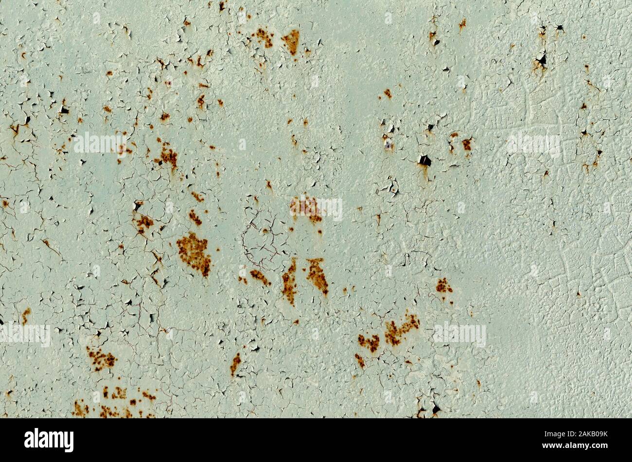 background texture pattern of old rusty iron wall with green paint ...