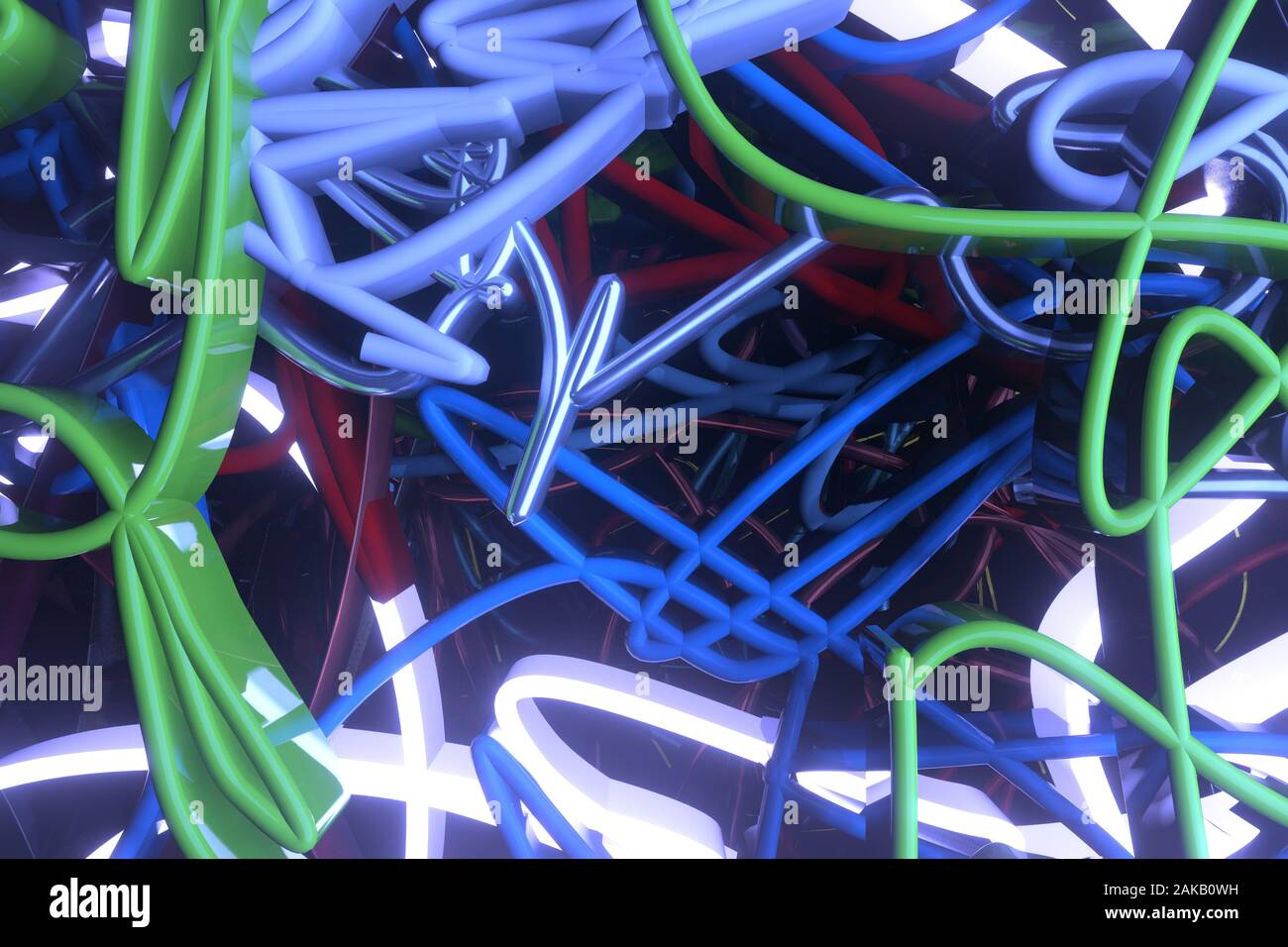 Messy Texture Renders Neon grow lights, messy colorful string. For illustrations design ...