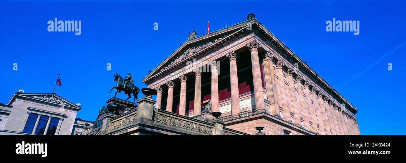 Low angle view of neo-classical building facade of Old National Gallery (Alte Nationalgalerie, Berlin), Germany Stock Photo