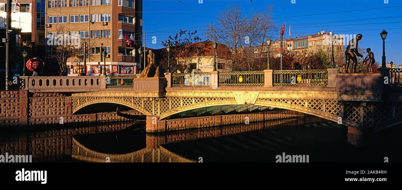 Cityscape with Koprubasi Bridge, Eskisehir, Eskisehir Province, Turkey Stock Photo