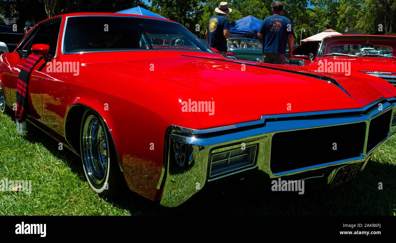 1970s lowered coupe at Custom Car Show at Pinole, California, USA Stock Photo