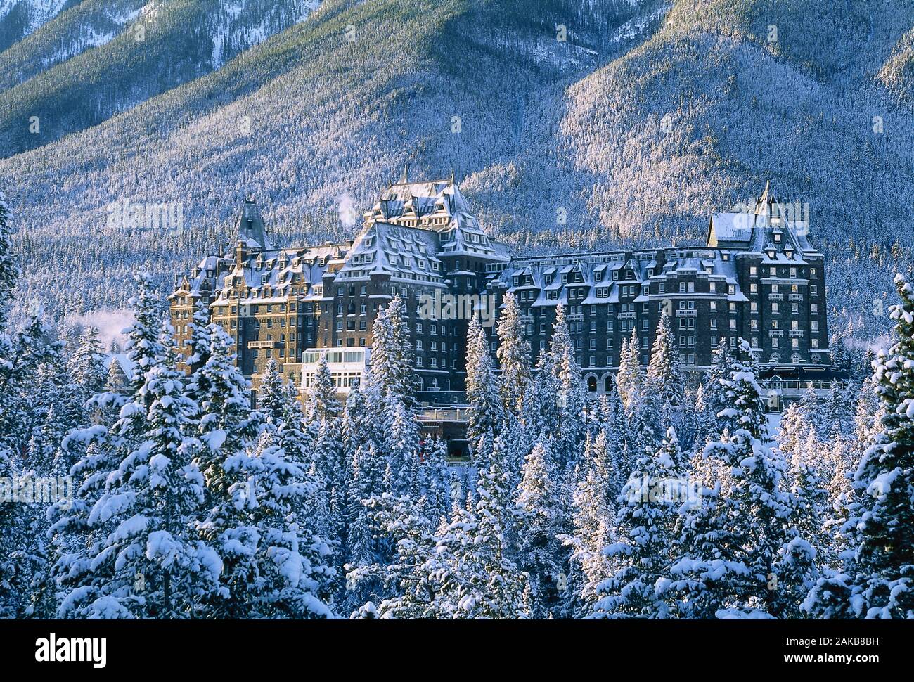 Banff Springs Hotel In Winter Banff National Park Alberta Canada Stock Photo Alamy
