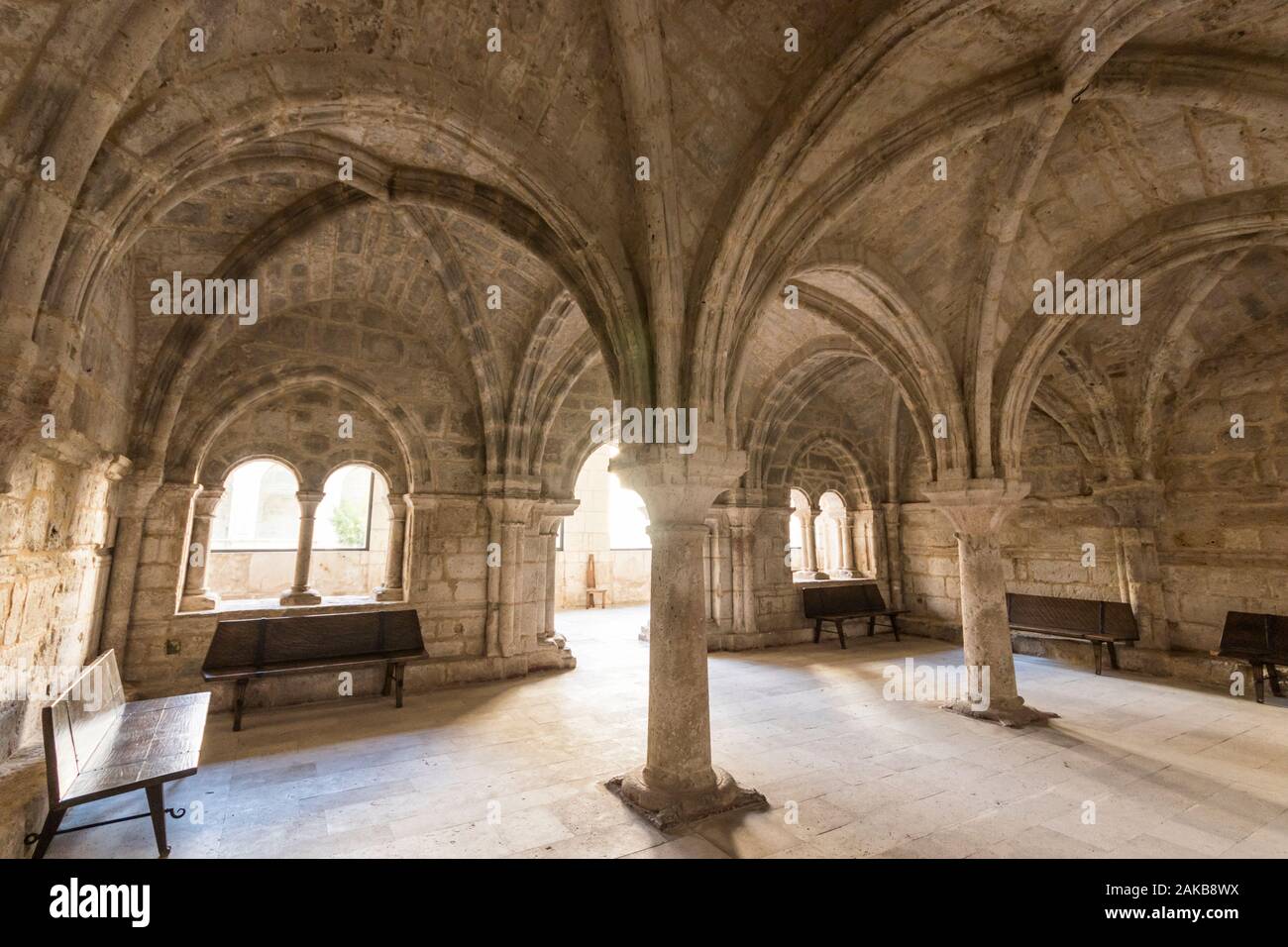 Castromonte, Spain. The Sala Capitular (Chapterhouse) of the monastery of La Santa Espina (Holy Thorn) Stock Photo