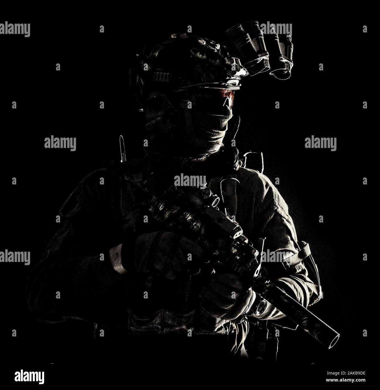 Special operations forces soldier low key portrait Stock Photo Alamy
