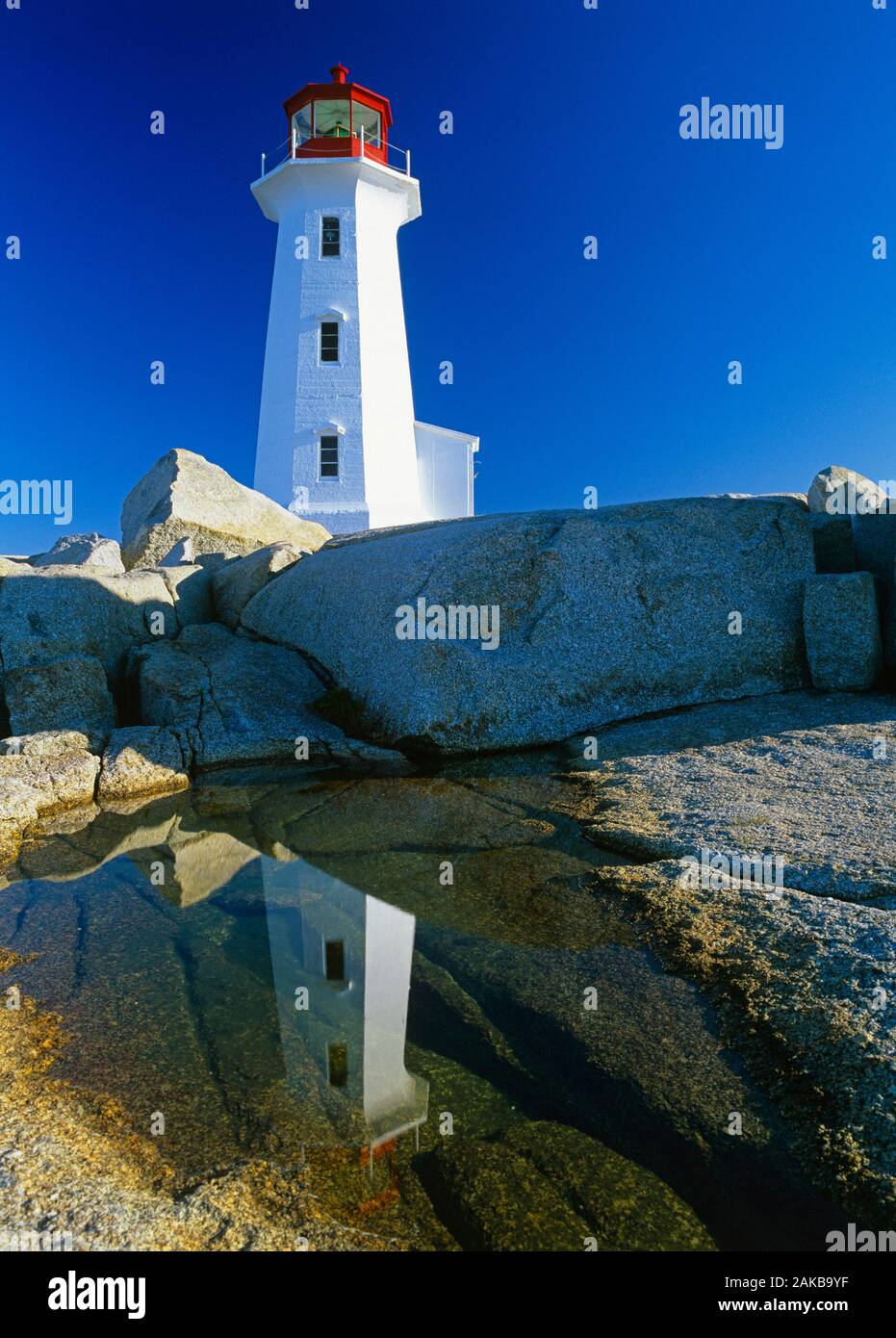 Peggys Cove Lighthouse, Peggys Cove, Nova Scotia, Canada Stock Photo