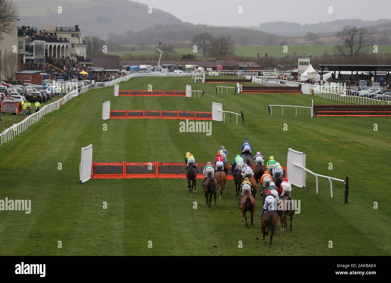 Jenkinsons caterers maiden hurdle ludlow racecourse hi-res stock ...