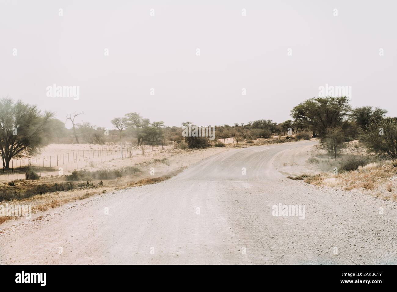Panorama photo of a sand road in dusty Desert Stock Photo - Alamy