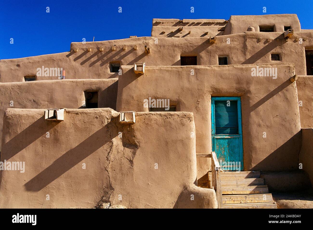 View of old city Taos Pueblo, Taos, New Mexico, USA Stock Photo