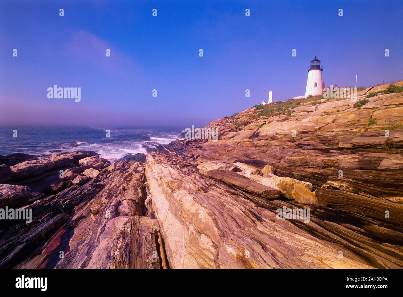 Pemaquid Point Lighthouse, Bristol, Maine, USA Stock Photo