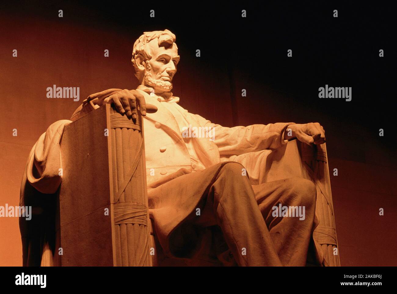 Statue of Abraham Lincoln at Lincoln Memorial, Washington DC, USA Stock Photo