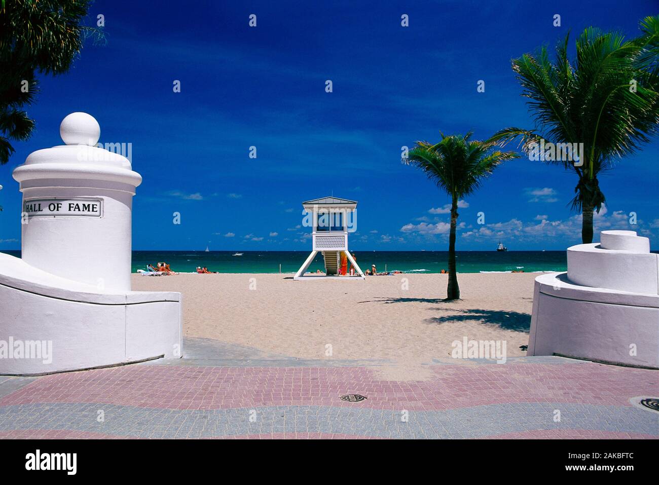 Beach entrance, Fort Lauderdale, Florida, USA Stock Photo