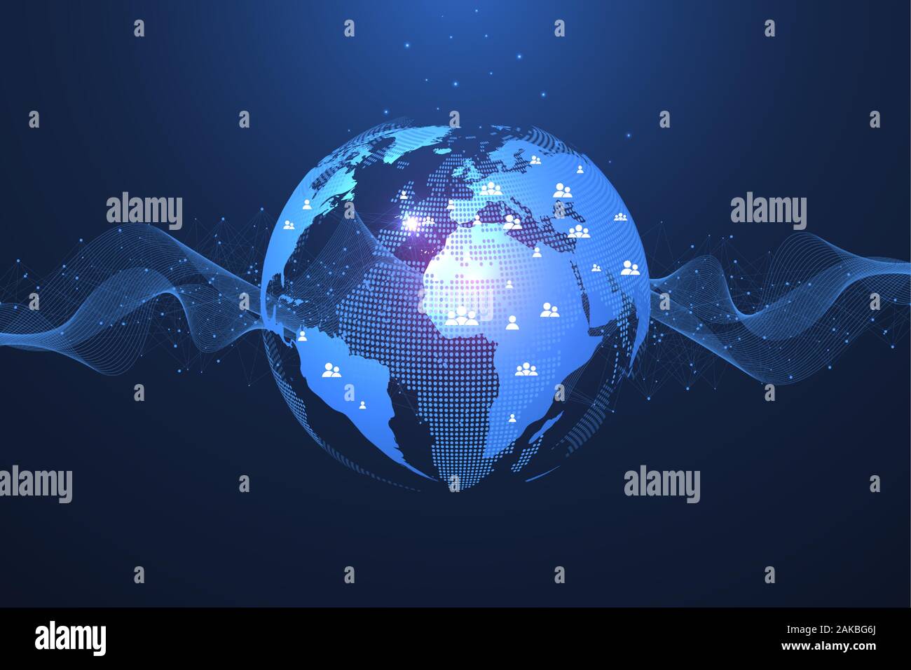 Global Network Connection Concept Big Data Visualization Social
