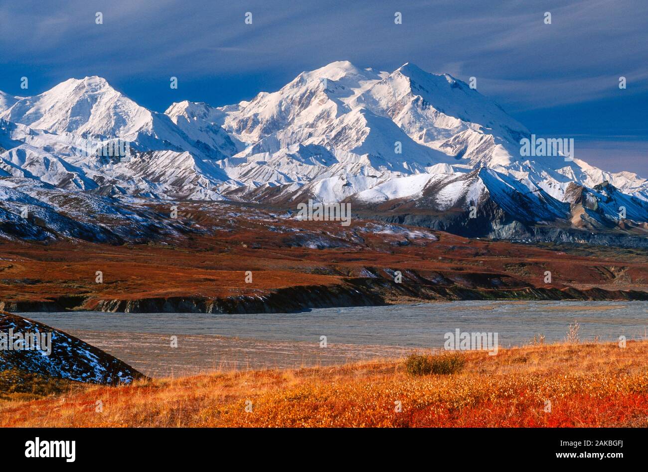 Landscape with Alaska Range, Denali National Park, Alaska, USA Stock Photo
