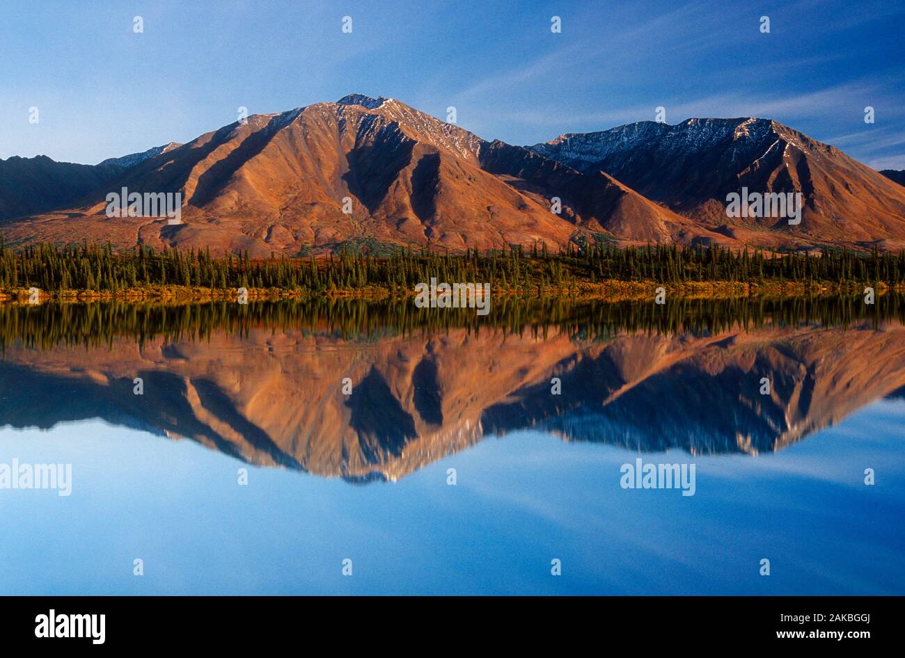 Mountain reflected in lake, Denali State Park, Alaska, USA Stock Photo