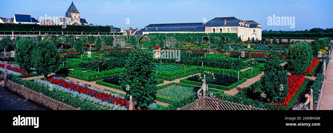 Gardens of Chateau de Villandry, Villandry, France Stock Photo