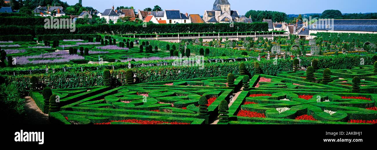 Gardens of Chateau de Villandry, Villandry, France Stock Photo