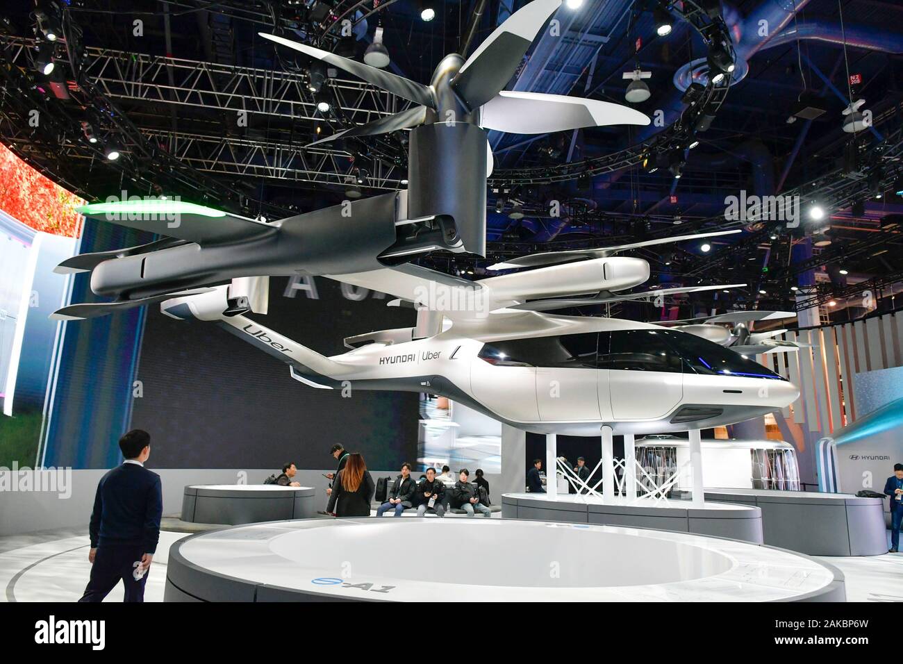 Las Vegas, NV, USA. 8th Jan, 2020. Hyundai and Uber display their ...