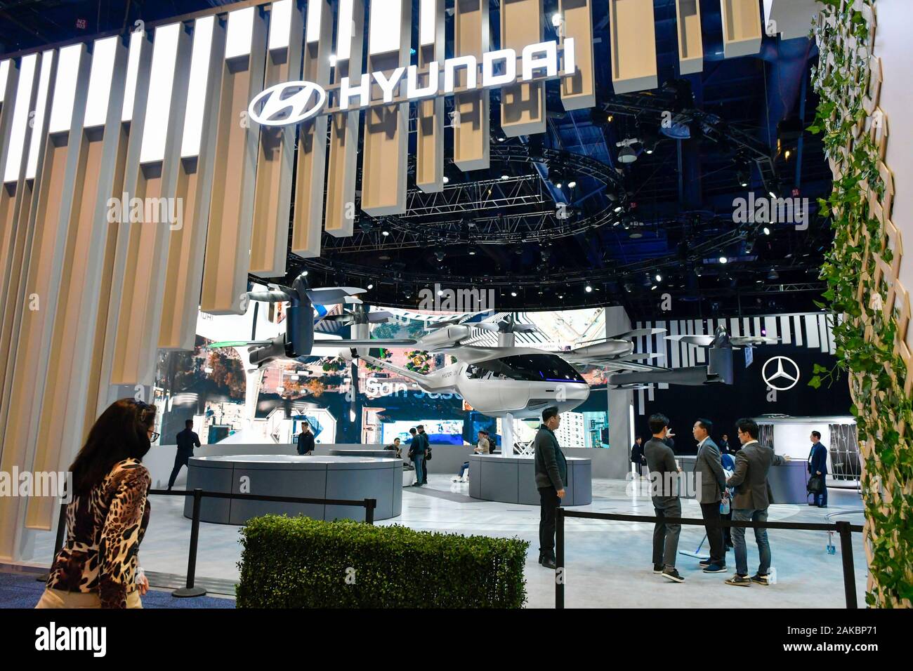 Las Vegas, NV, USA. 8th Jan, 2020. Hyundai and Uber display their ...