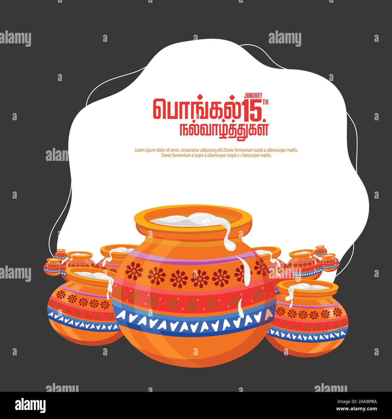 illustration of Happy Pongal greeting card background. happy ...