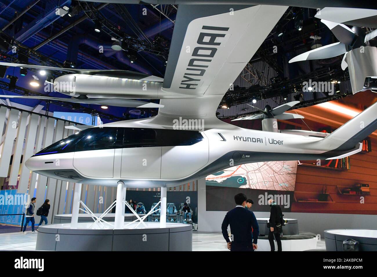 Las Vegas, NV, USA. 8th Jan, 2020. Hyundai and Uber display their ...