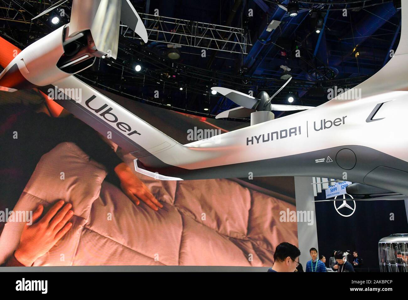 Las Vegas, NV, USA. 8th Jan, 2020. Hyundai and Uber display their ...